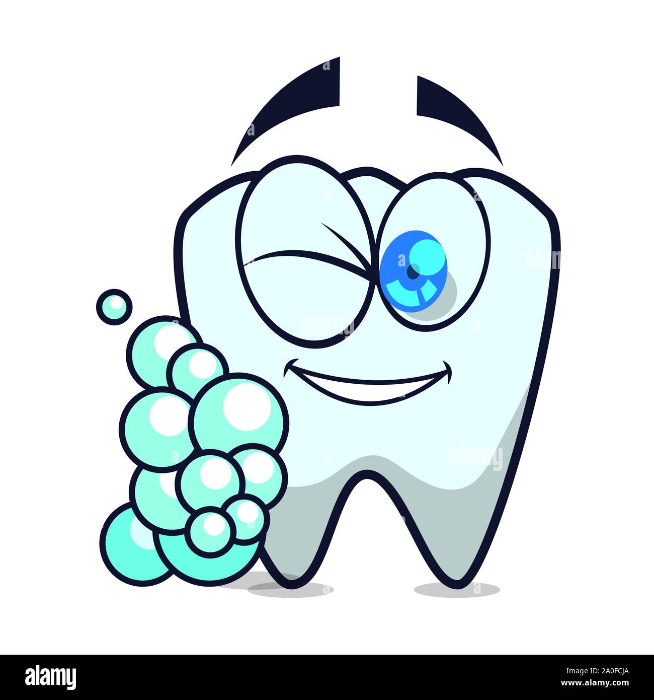 tooth human kawaii character with foam vector illustration design Stock ...