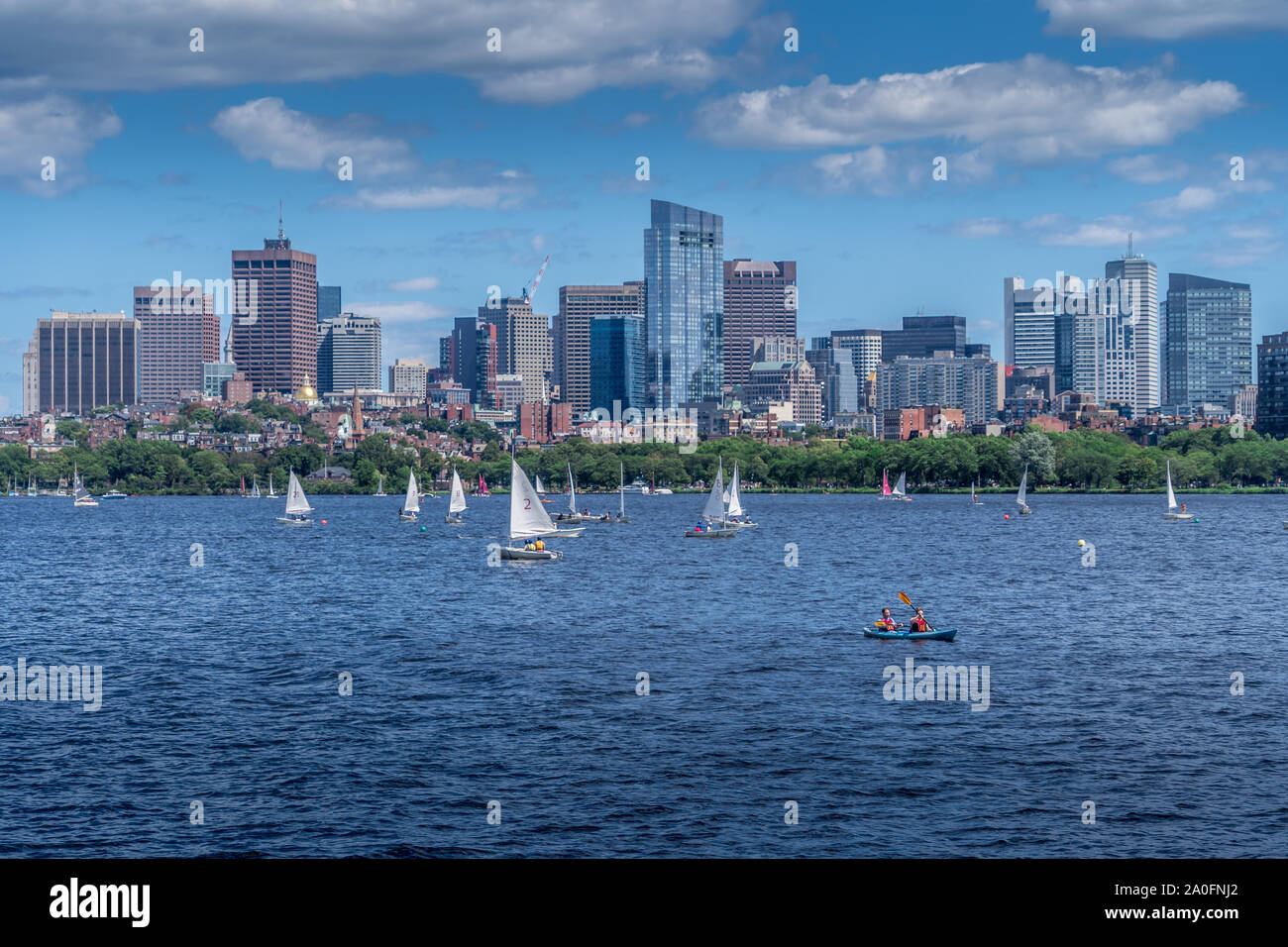 View of Boston downtown from Cambridge Stock Photo Alamy