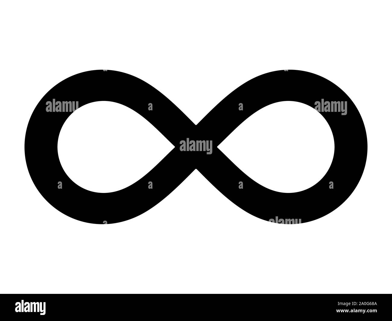 infinity symbol, simple icon. White icon on black background. In Stock  Vector