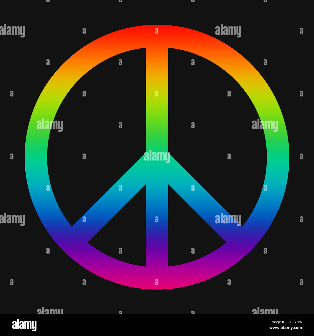 Peace Sign (rainbow) Stock Photo