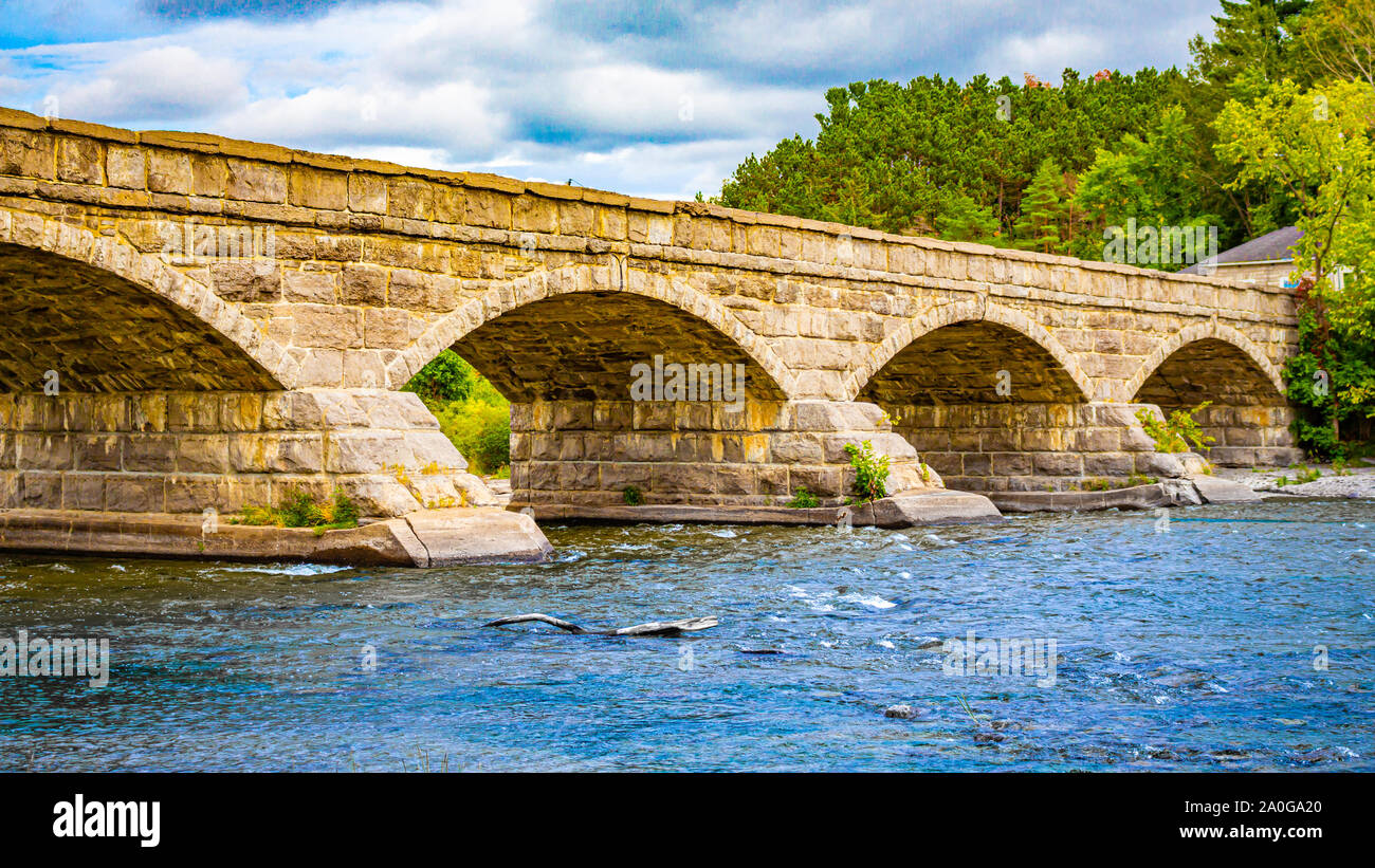 The fivespan arched stone bridge in Pakenham, a village in Mississippi