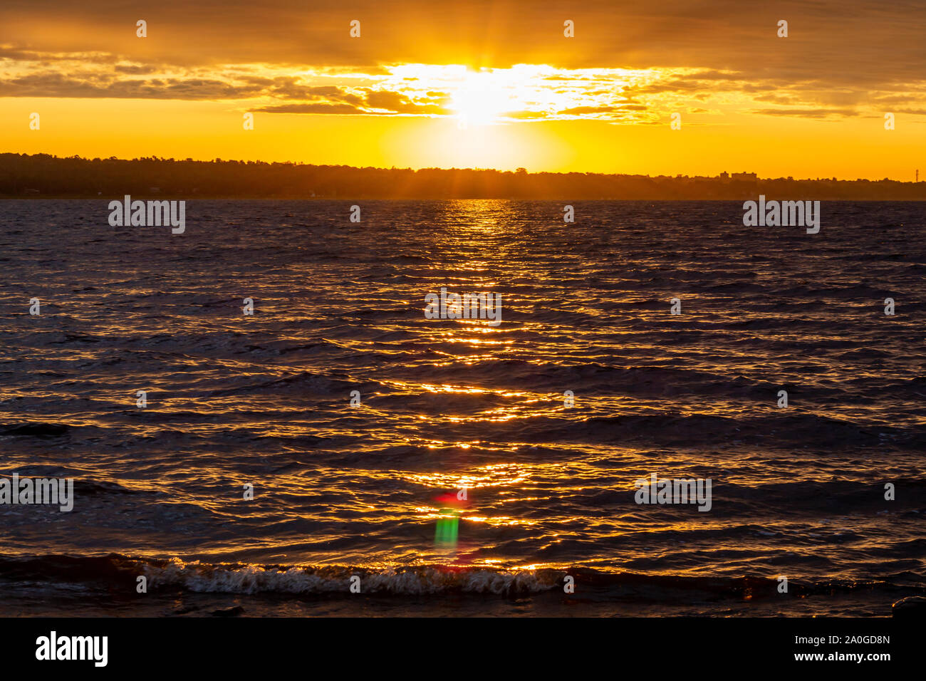 Orange sunrise over river hi-res stock photography and images - Alamy