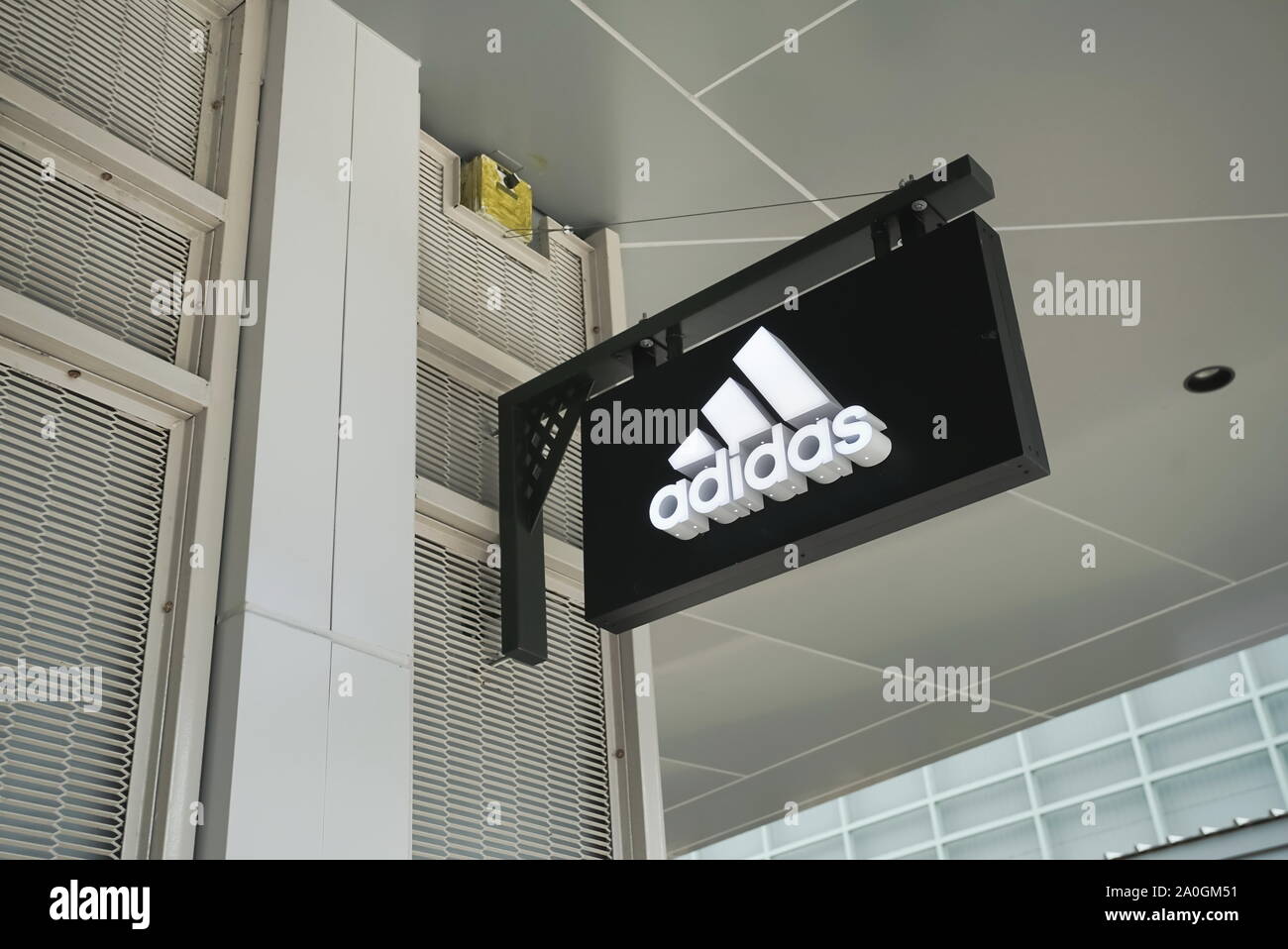 Samut Prakan, Thailand - September 06, 2019: Adidas outlet store in the new one shopping mall named Central Village. Stock Photo