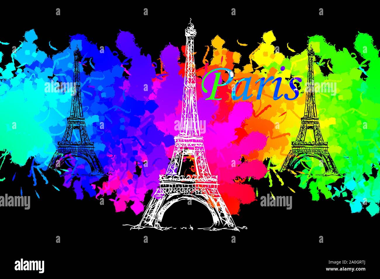 Paris art design illustration Stock Photo - Alamy