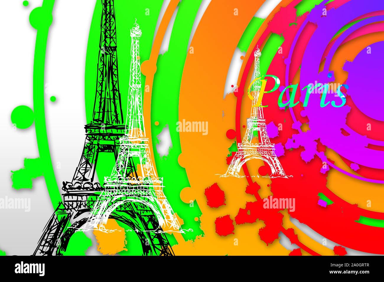 Paris art design illustration Stock Photo - Alamy