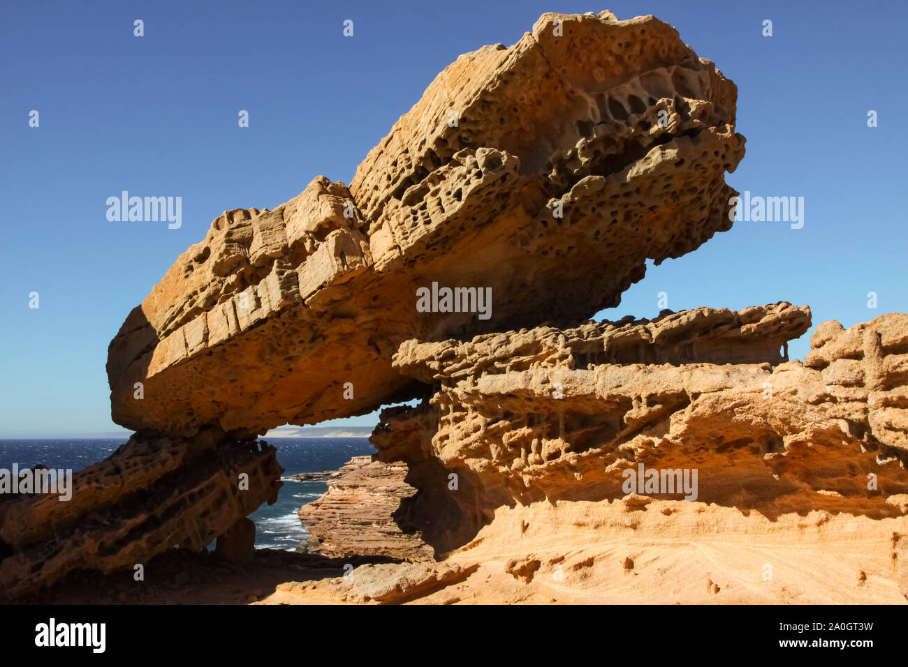 Pot Alley scenic rock formations along the coastline, Kalbarri