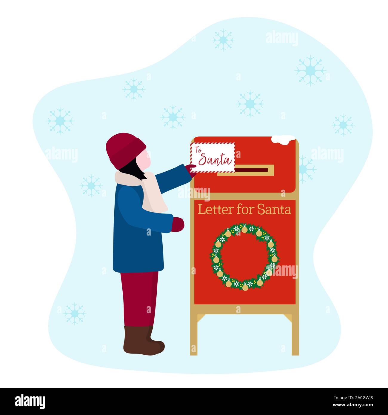 Premium Vector  Santa's mailbox for letters with wishes vector
