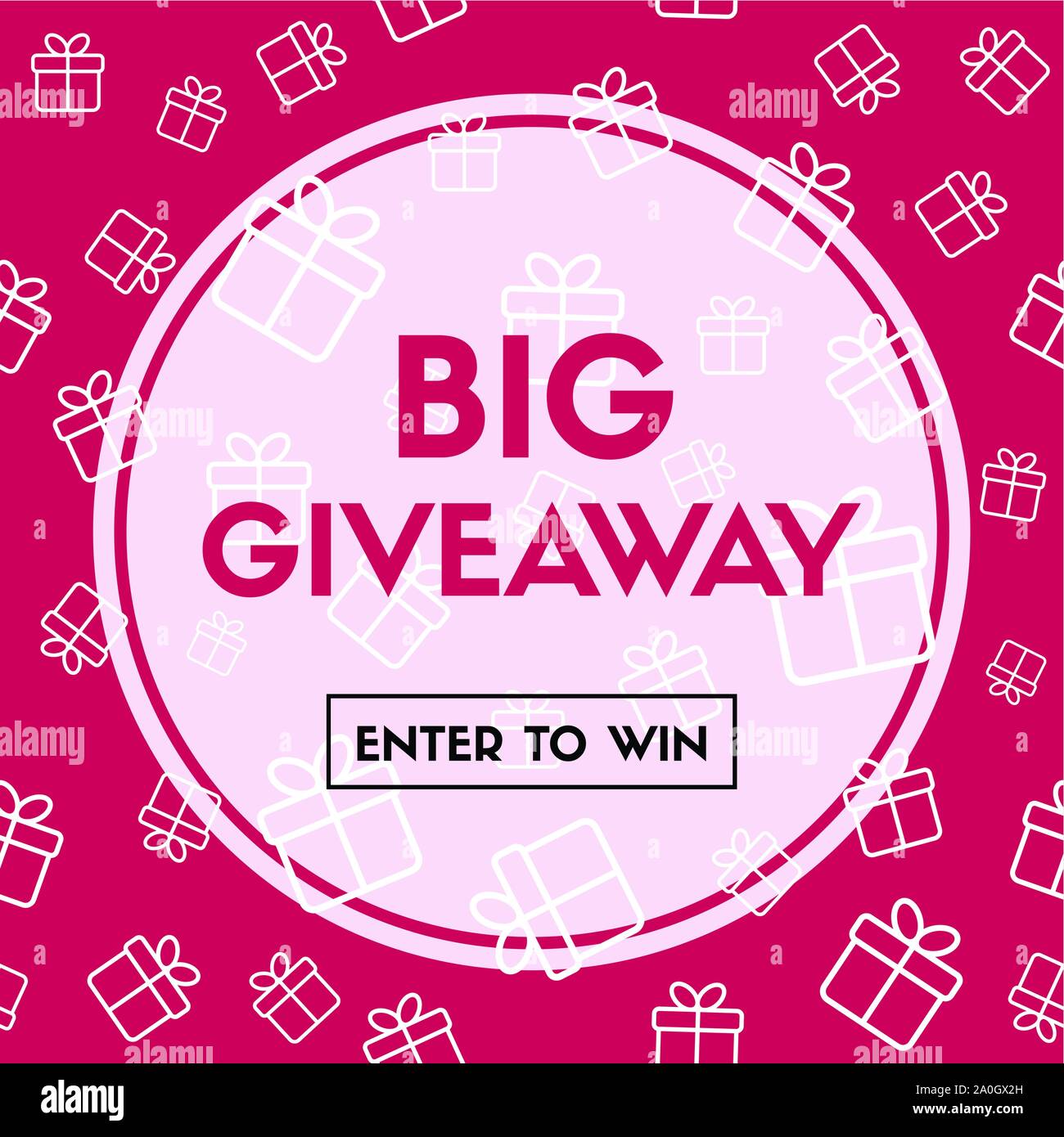 Big giveaway. Enter to win. Vector promo banner Stock Vector