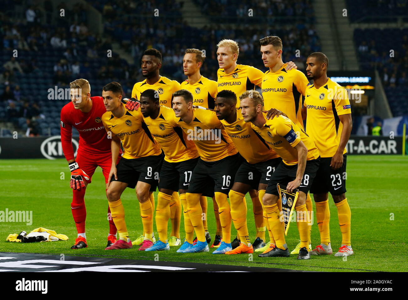 Porto, Portugal. 19th Sep, 2019. BSC Young Boys team group line-up ( YoungBoys) Football/Soccer : UEFA Europa League group stage Mtchday 1 Group  G match between FC Porto 2-1 BSC Young Boys at