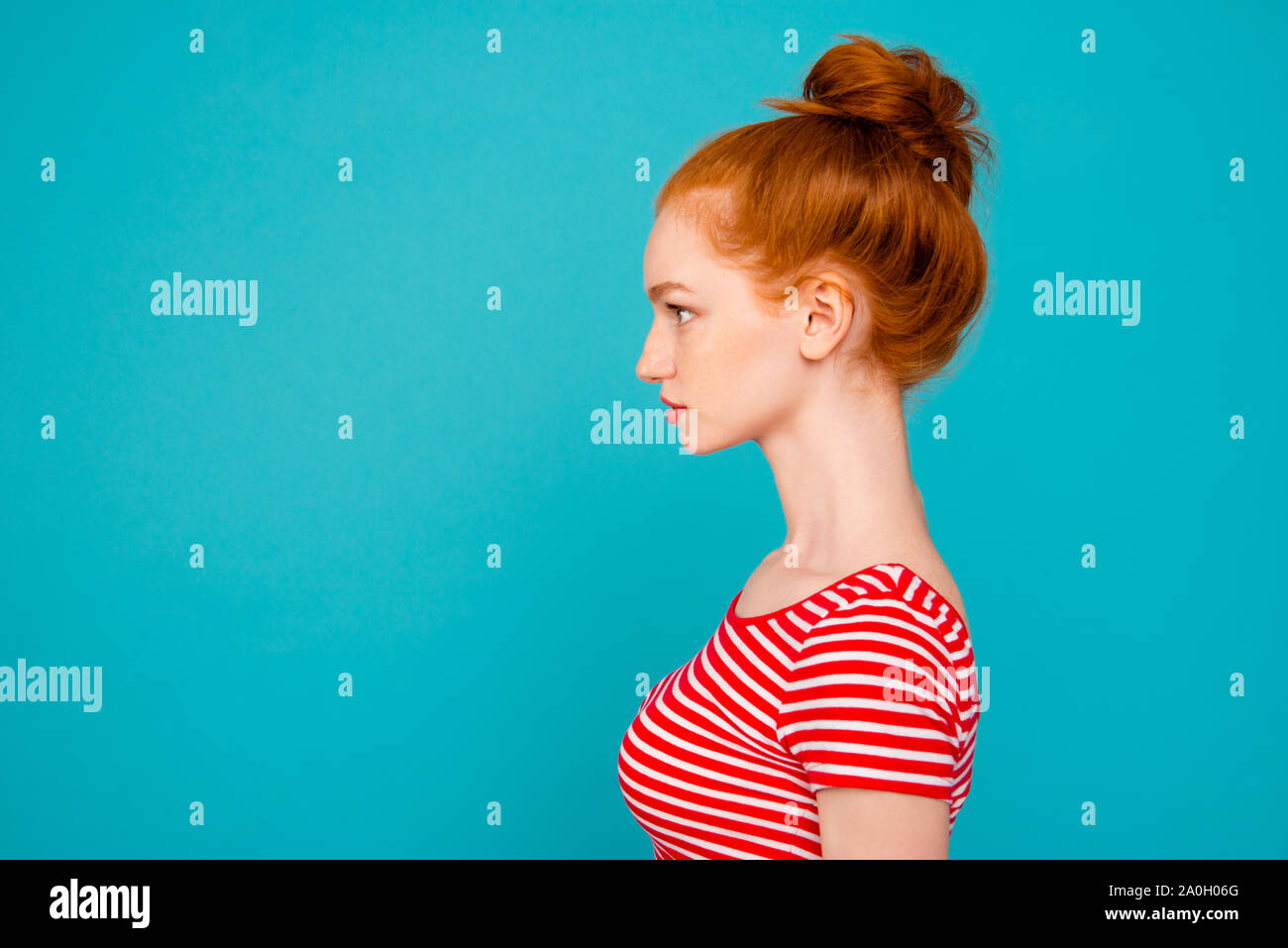 Profile Side View Portrait Of Nice Stylish Adorable Attractive