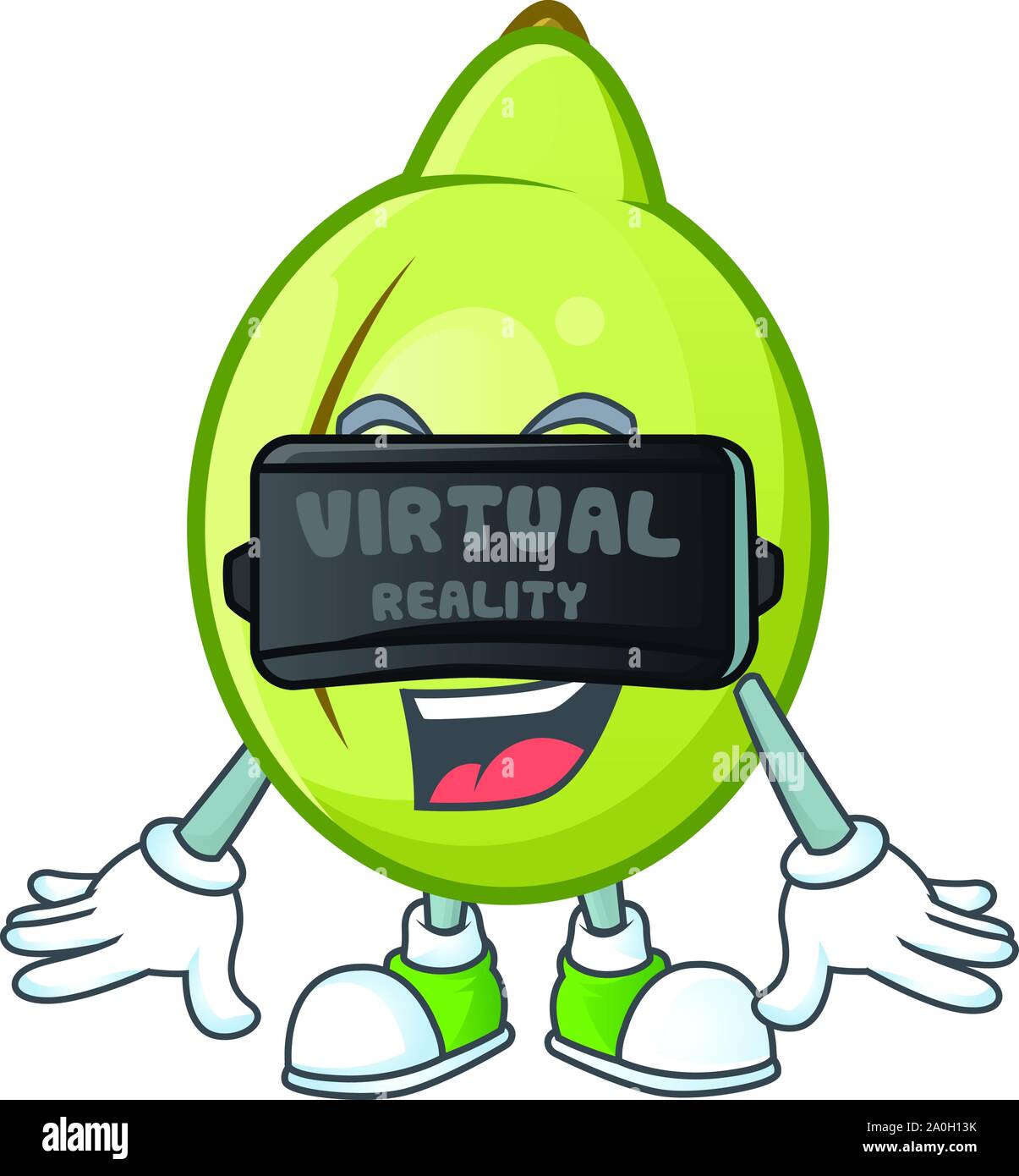 Virtual reality gubinge fruit mascot on white background Stock Vector ...