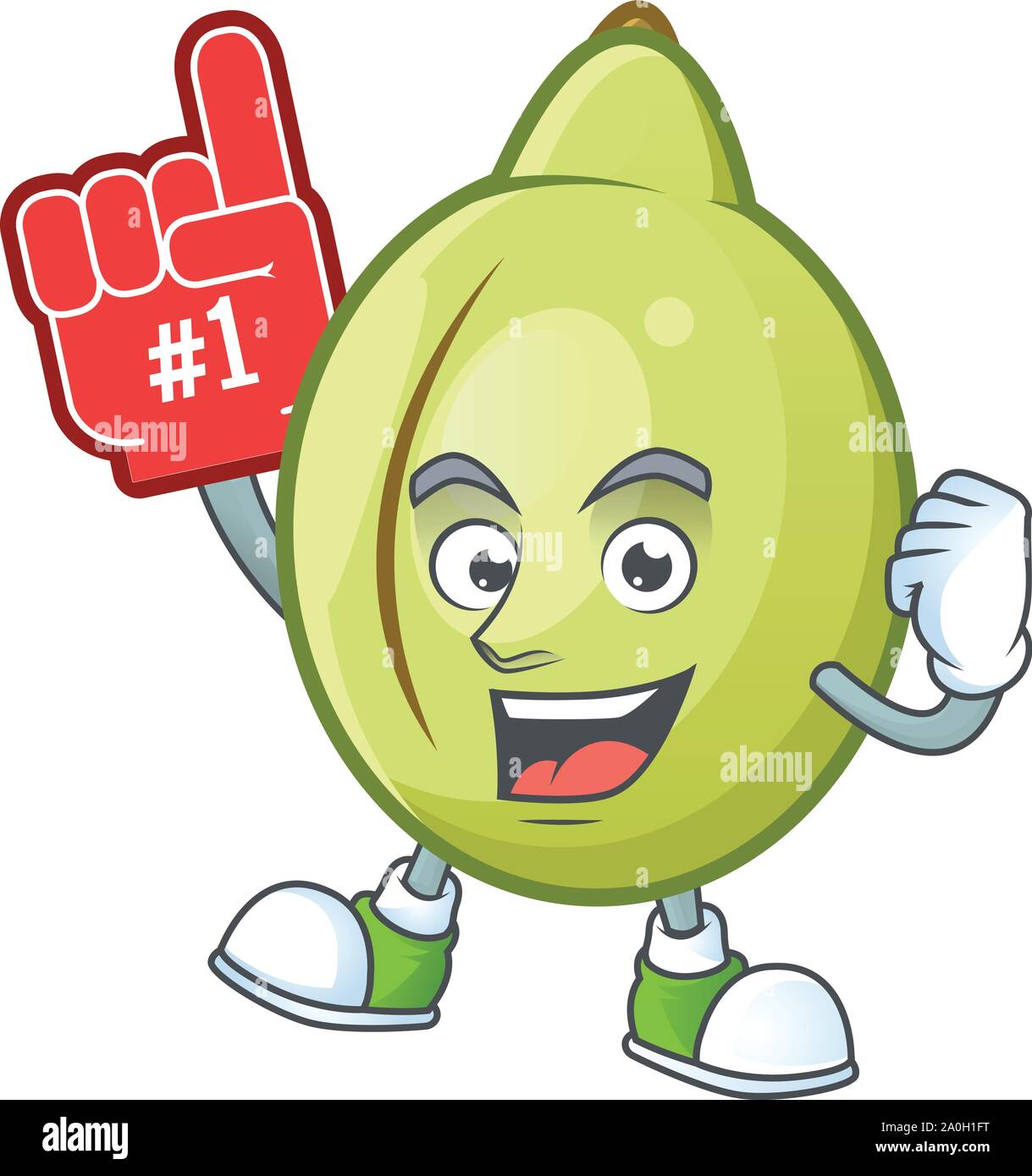 Foam finger fresh gubinge cartoon character mascot style Stock Vector ...