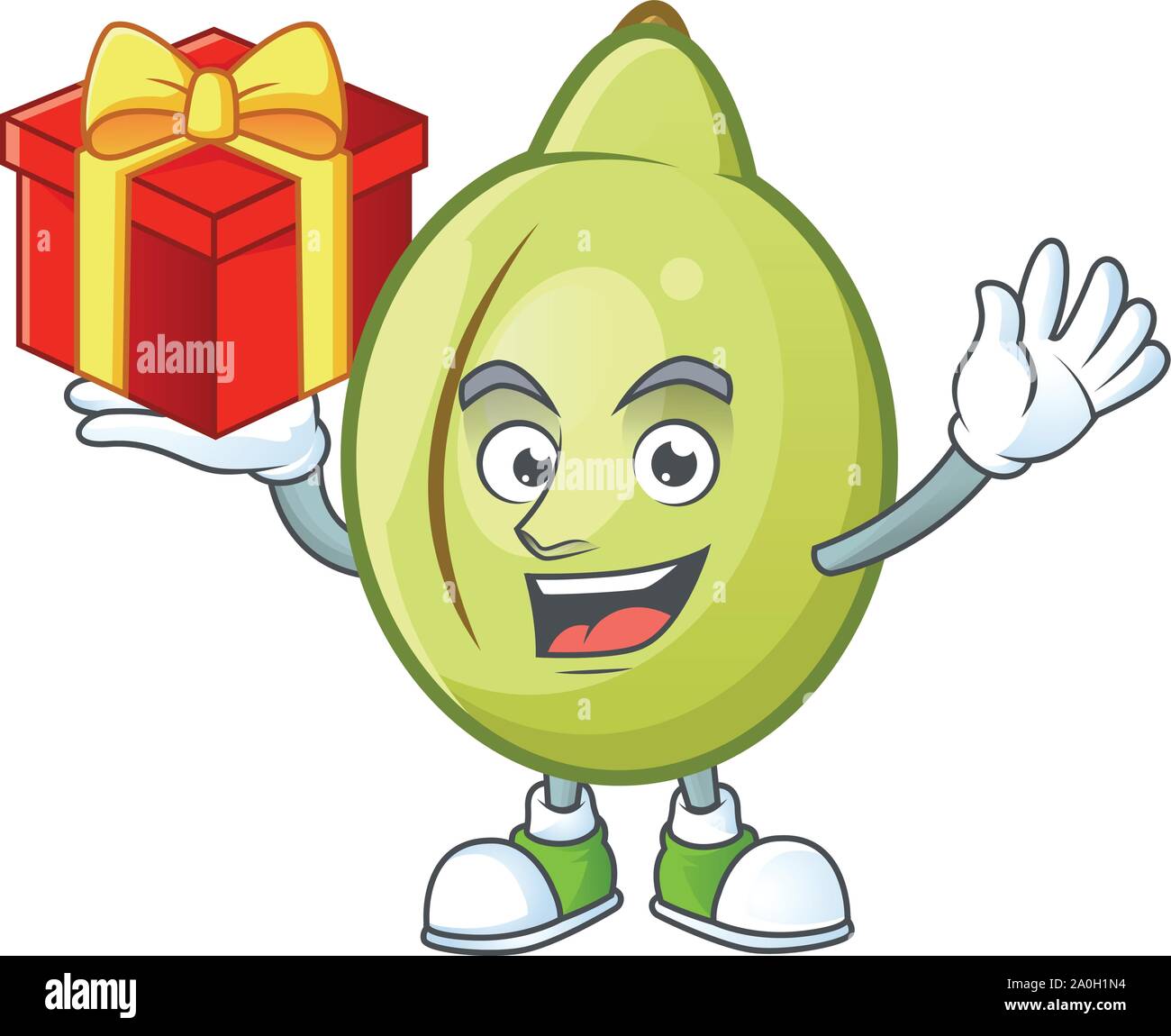 Bring gift fresh gubinge cartoon character mascot style Stock Vector ...
