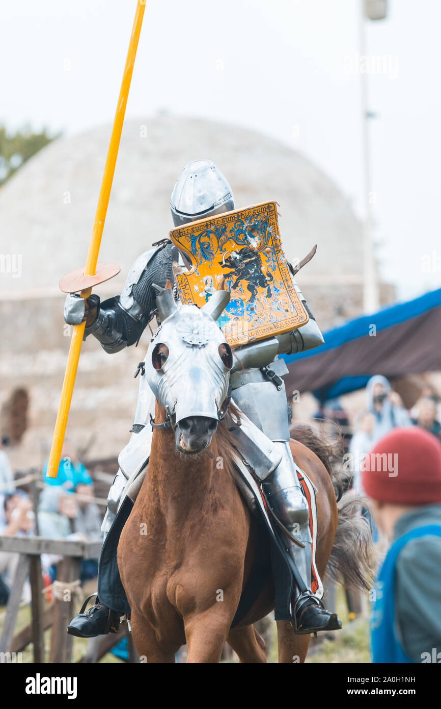 BULGAR, RUSSIA 11-08-2019: Knight Tournament at the medieval festival ...