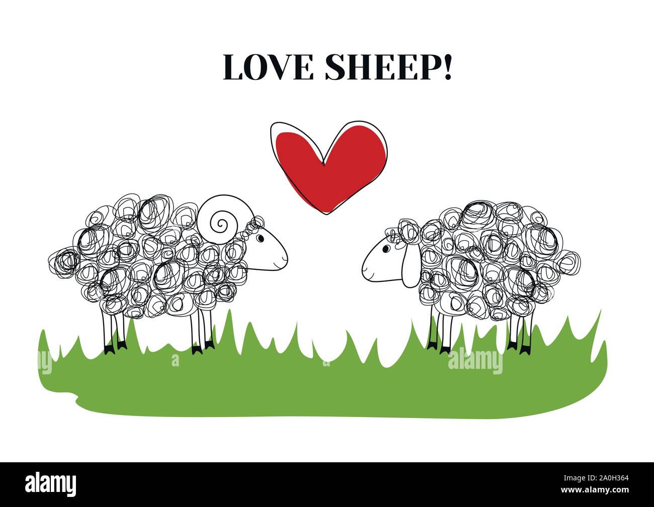 Love sheep Stock Vector