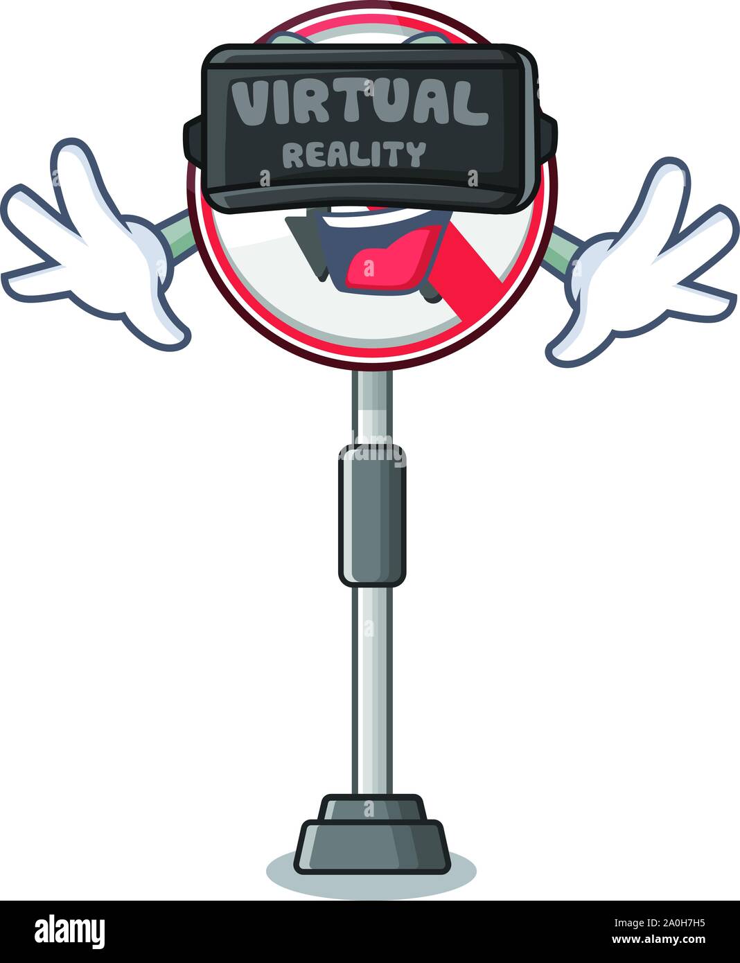 No Virtual Sign Virtual reality no u turn isolated the mascot Stock Vector Image & Art ...