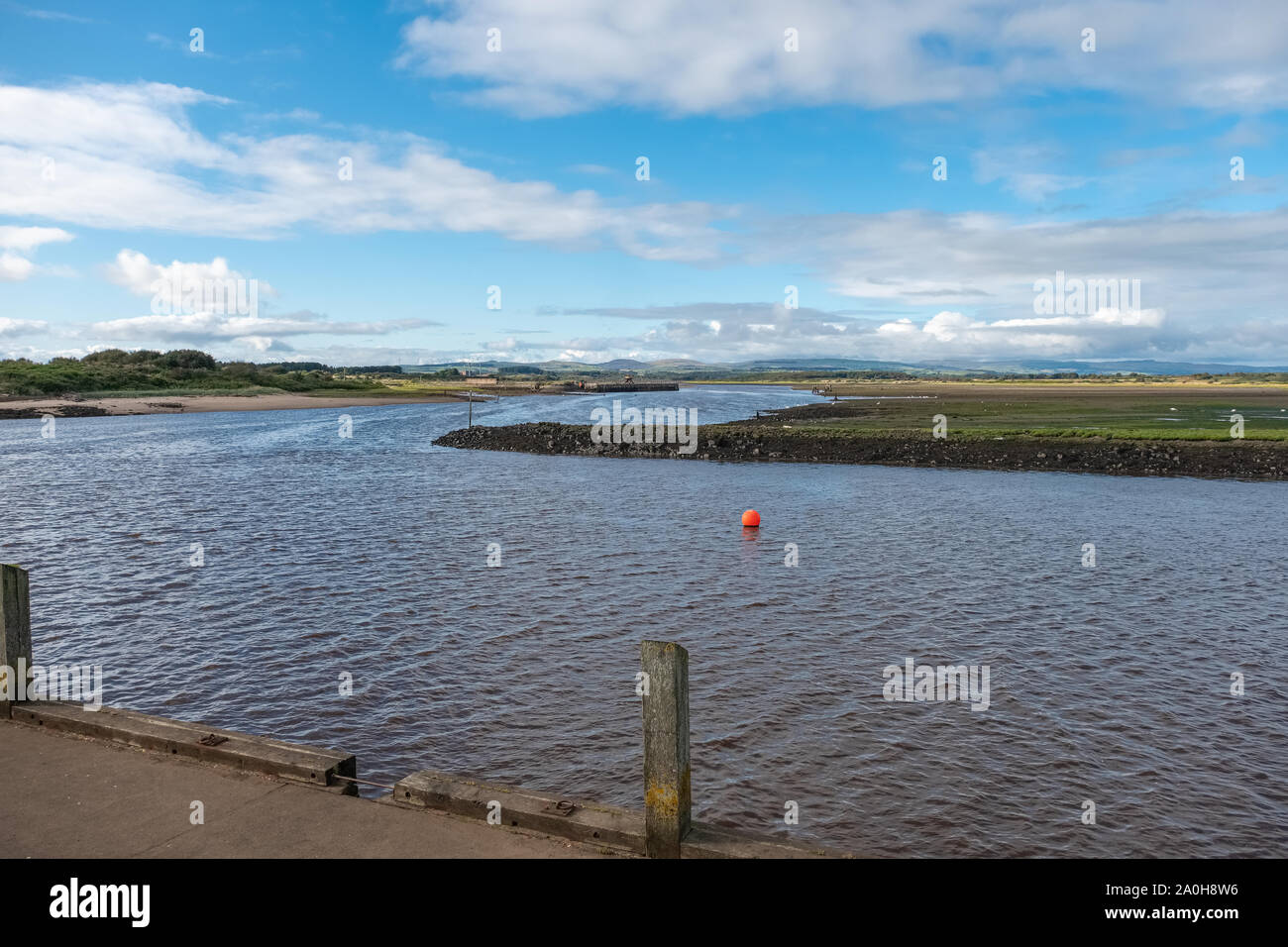 Irvine Harbour North Ayrshire Scotland on a bright but cold day Looking