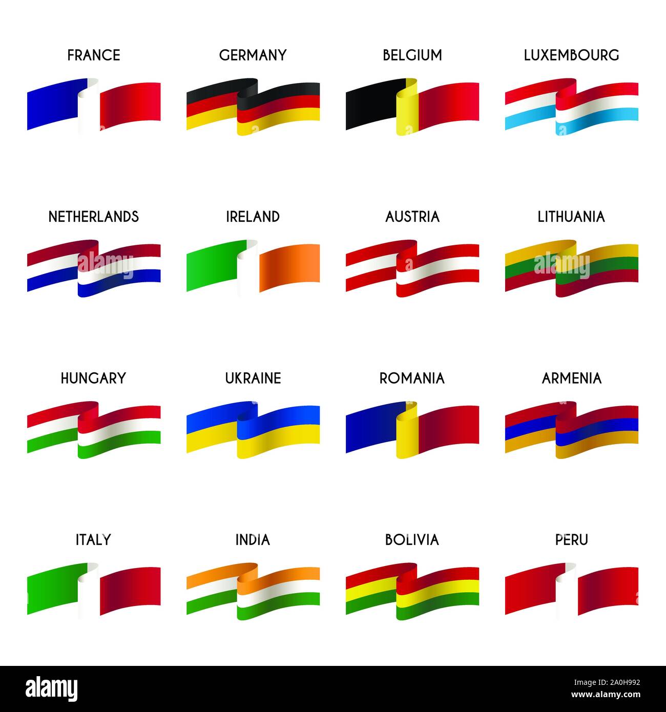 Flags Of The World Strip Stock Vector Images Alamy