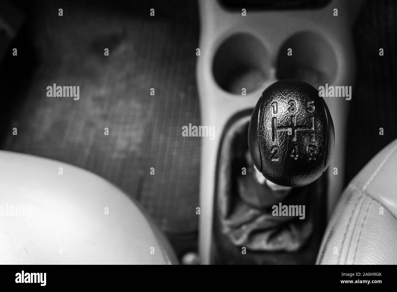 Control gear in driving a manual transmission car Stock Photo Alamy