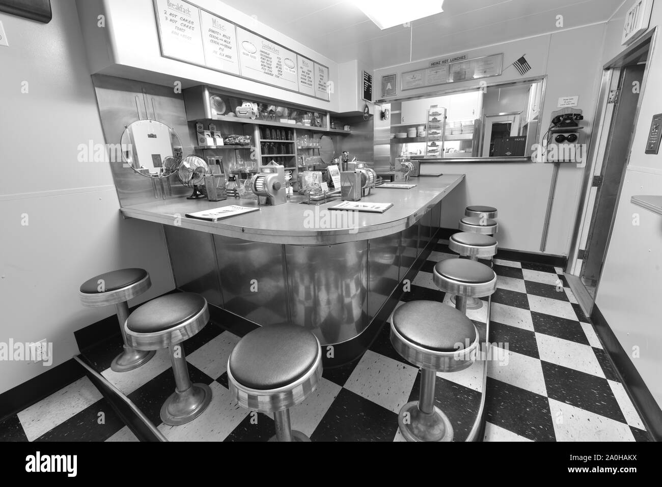 A 1950's American diner. Stock Photo