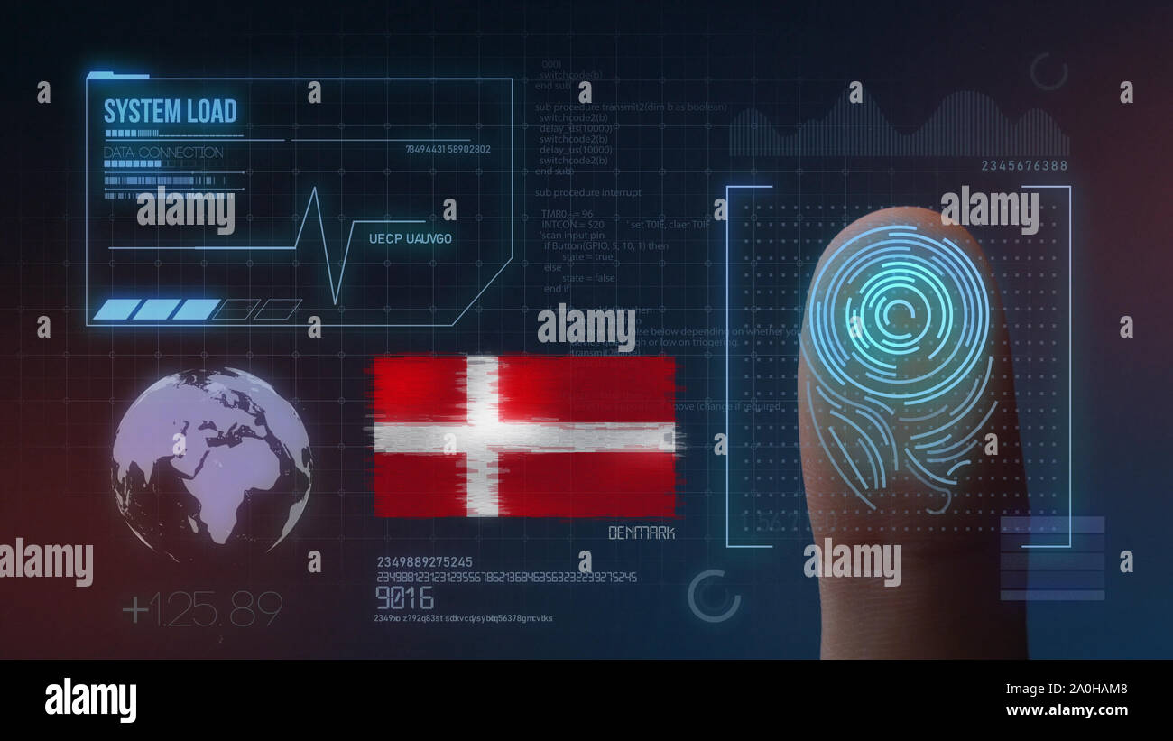 Finger Print Biometric Scanning Identification System. Denmark