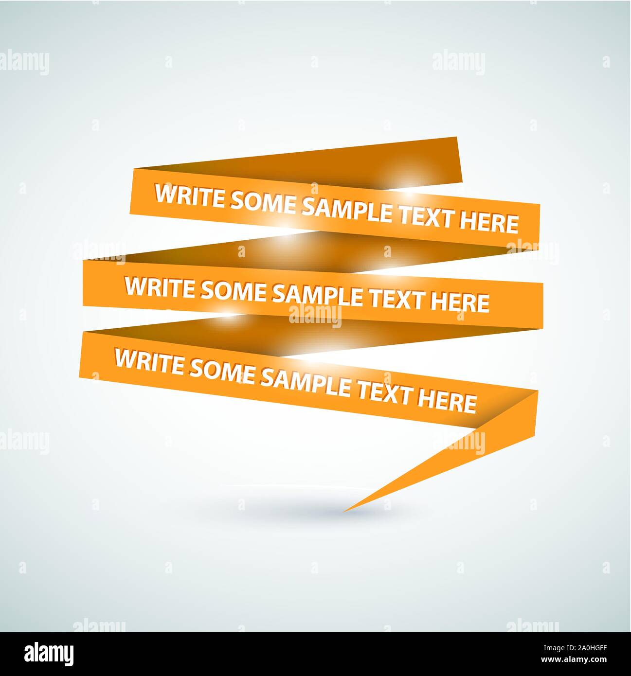 Vector Orange speech bubble made from paper on white paper Stock Vector ...
