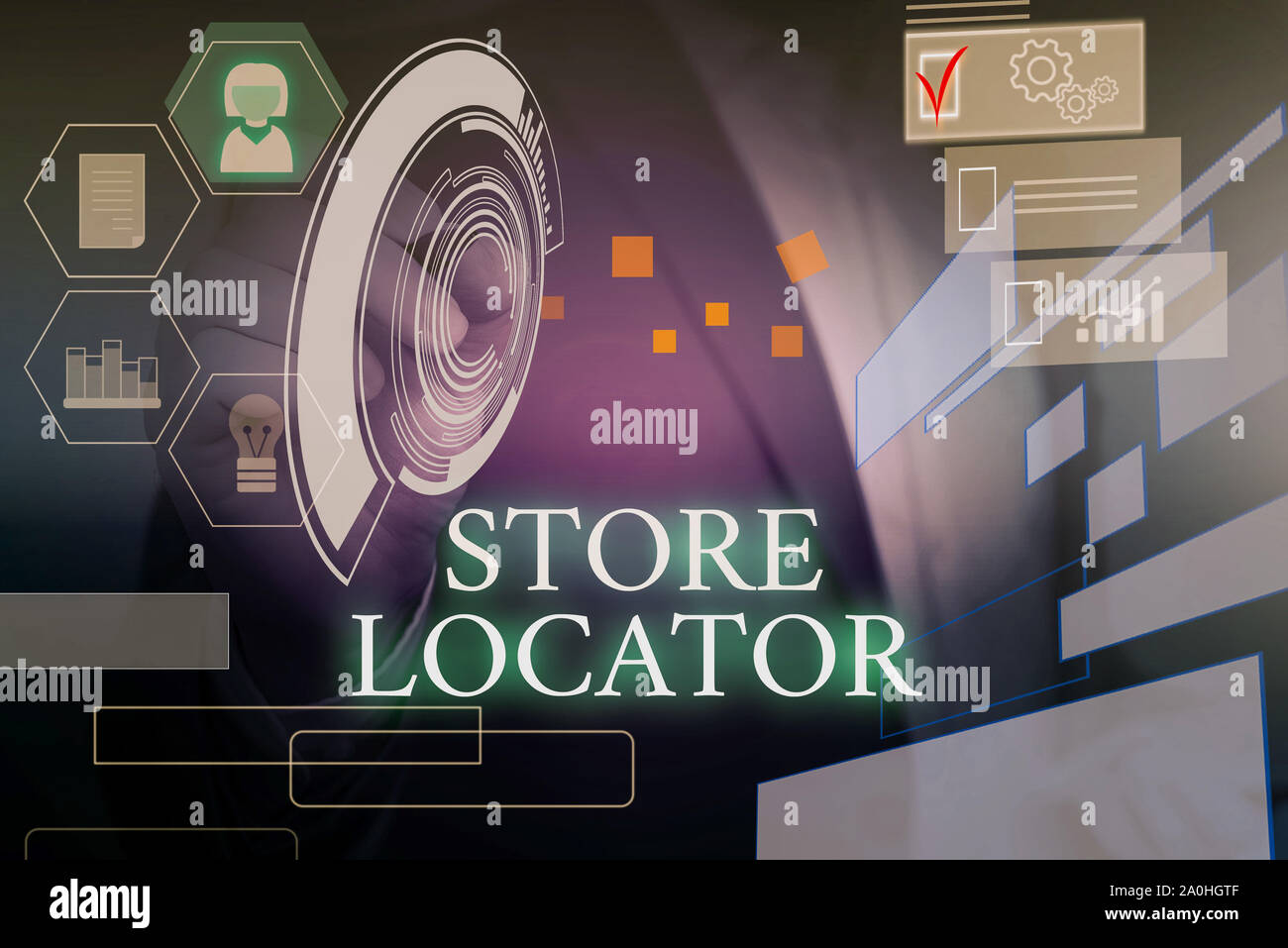 Writing note showing Store Locator. Business concept for to know the ...