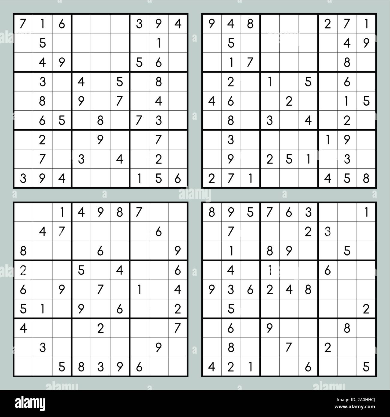 Sudoku game set Stock Vector