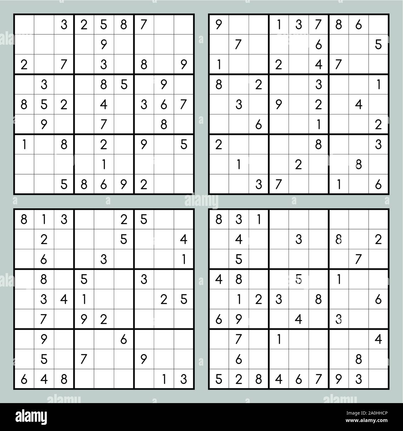 Set of Vector Sudoku puzzles. Easy level. Jigsaw with numbers. Educational  game for kids or leisure game for adults. 15573719 Vector Art at Vecteezy