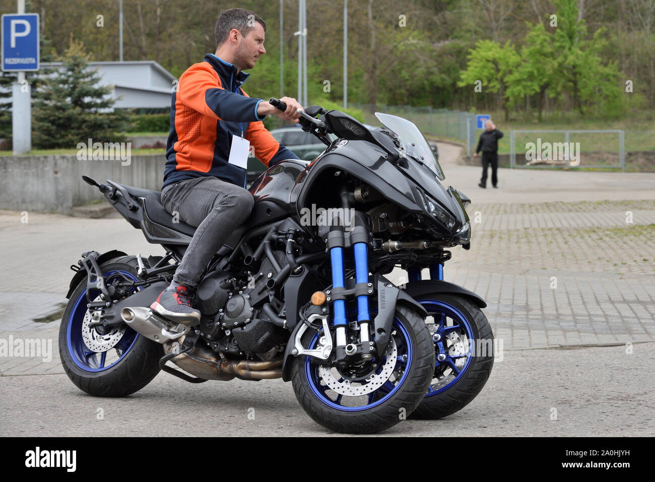 Vilnius, Lithuania - May 10: Yamaha Niken Sport Touring Multi‑Wheel  motorcycle on May 10, 2019 in Vilnius, Lithuania Stock Photo - Alamy
