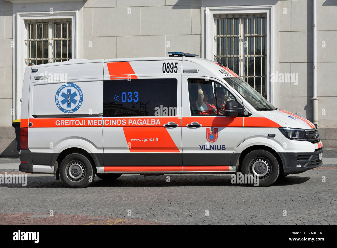 Vilnius, Lithuania - May 18: Ambulance car on street of Vilnius on May 18,  2019. Vilnius is the capital of Lithuania and its largest city Stock Photo  - Alamy