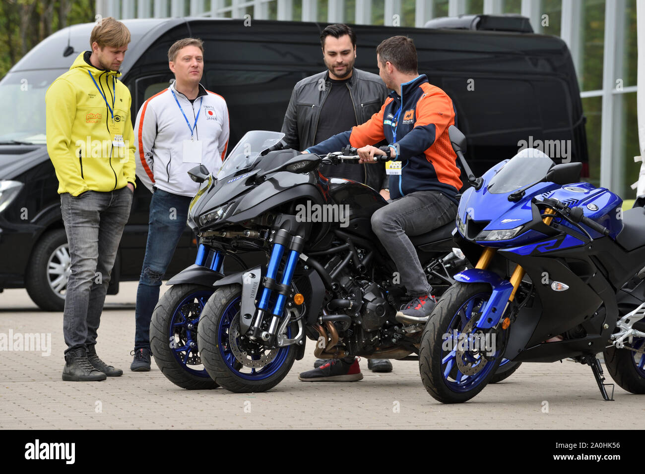 Vilnius, Lithuania - May 10: 2019 Yamaha Niken Sport Touring Multi‑Wheel  motorcycle on May 10, 2019 in Vilnius, Lithuania Stock Photo - Alamy