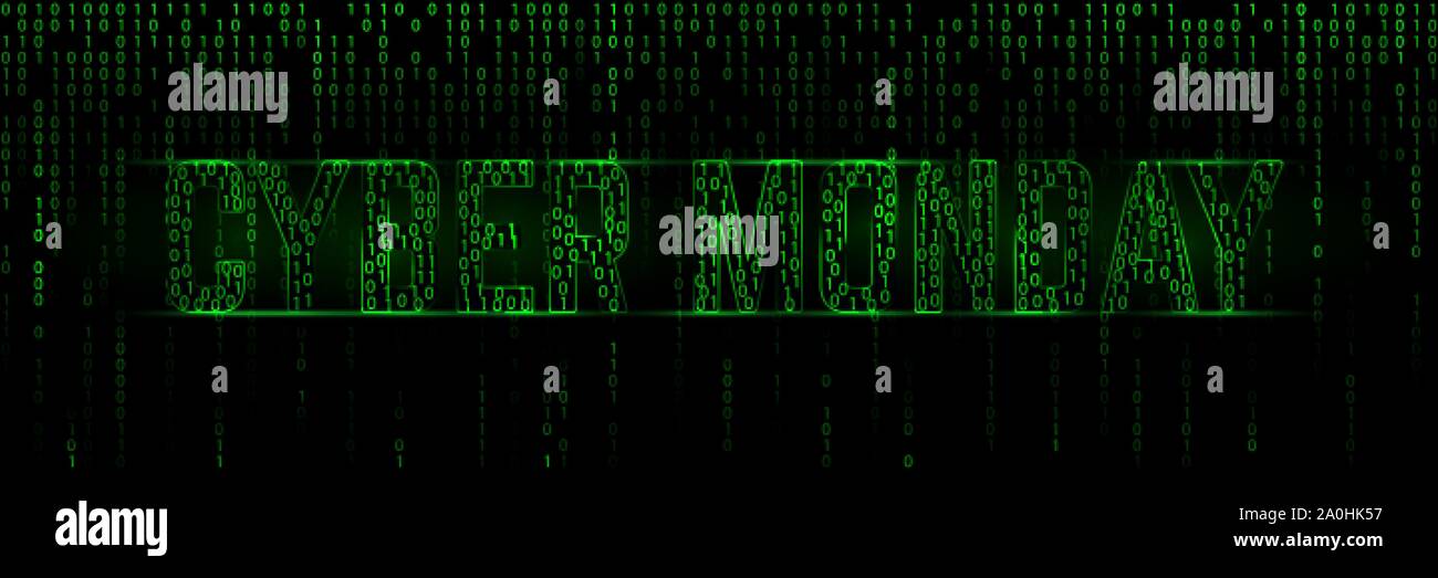 Binary matrix banner for a cyber monday sale clearance Stock Vector ...