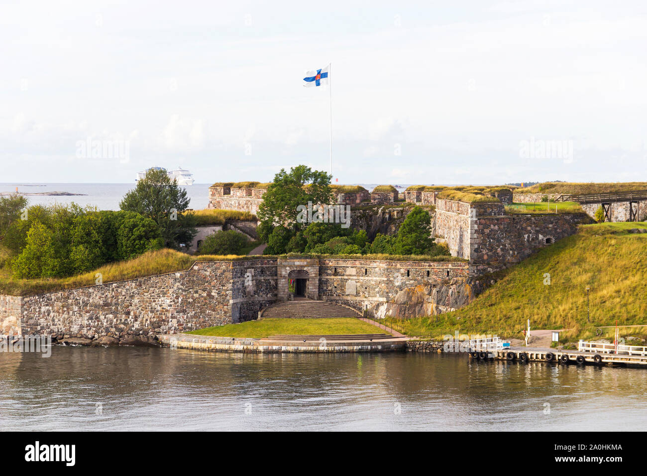 Suomenlinna sea fortress, King's Gate, UNESCO World Heritage site, at the coast of Baltic sea, Helsinki, Finland Stock Photo