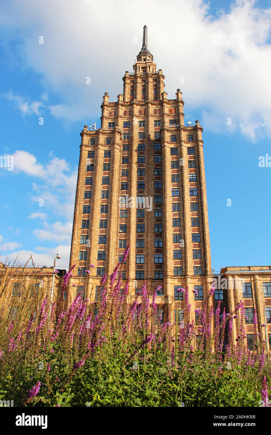 Building of the Latvian Academy of Sciences, Riga, Latvia Stock Photo