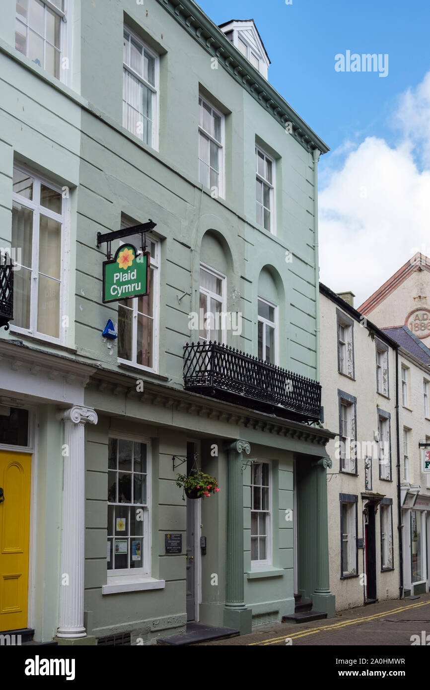 Plaid Cymru office building in Caernarfon, Gwynedd, Wales, UK, Britain Stock Photo