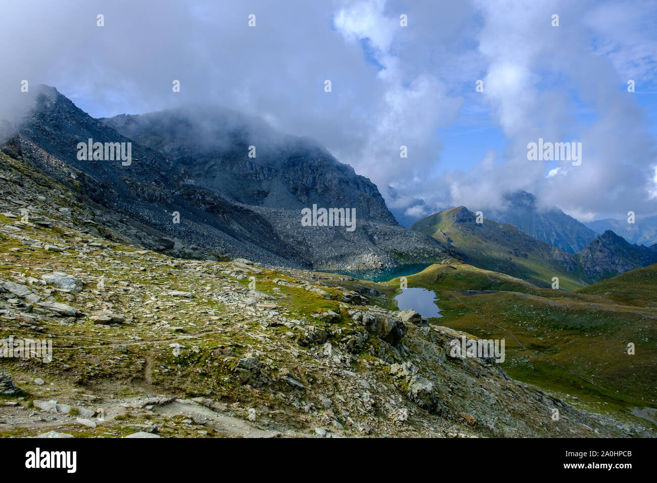 Pinter lakes, Champoluc, Italy, Italian alps Stock Photo