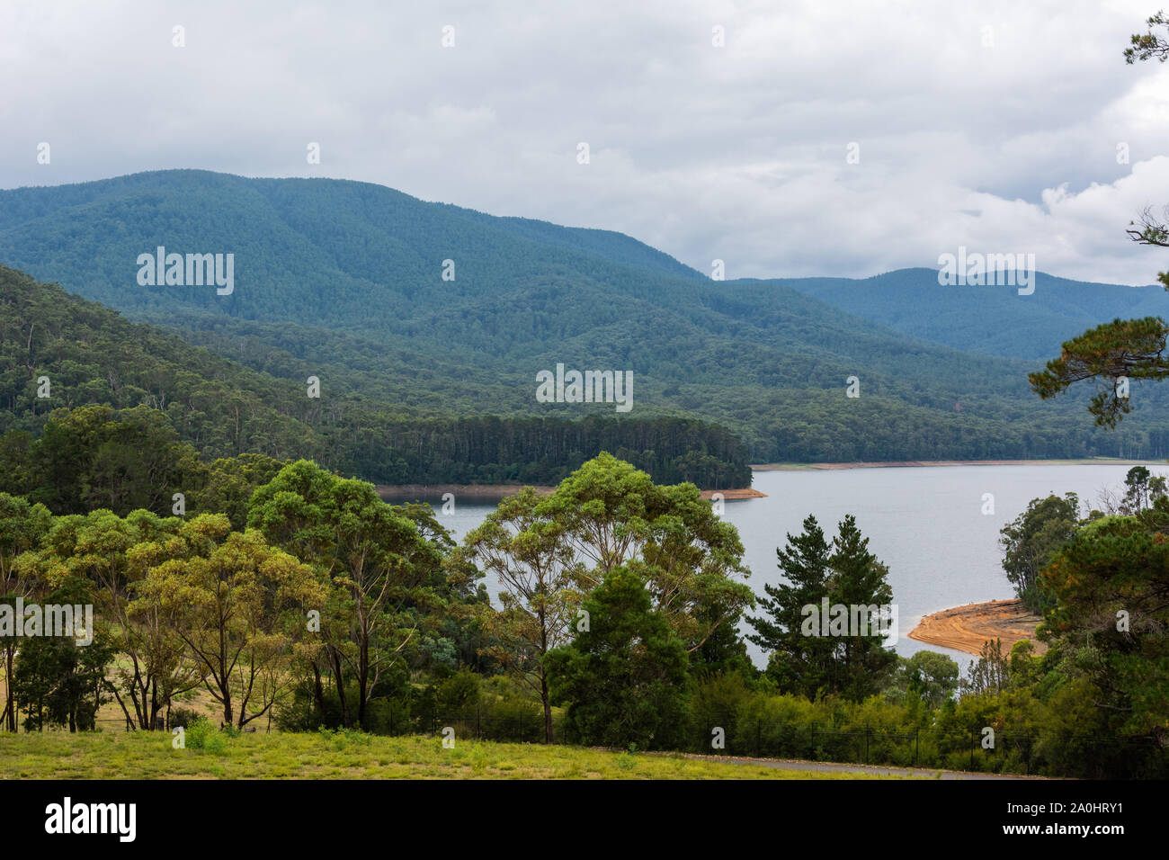 Landscape around Maroondah Reservoir in Victoria, Australia. Stock Photo