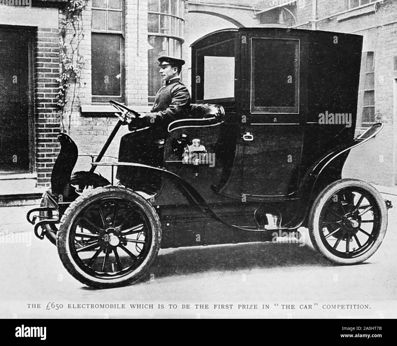 Electromobile veteran car, early 1900s Stock Photo