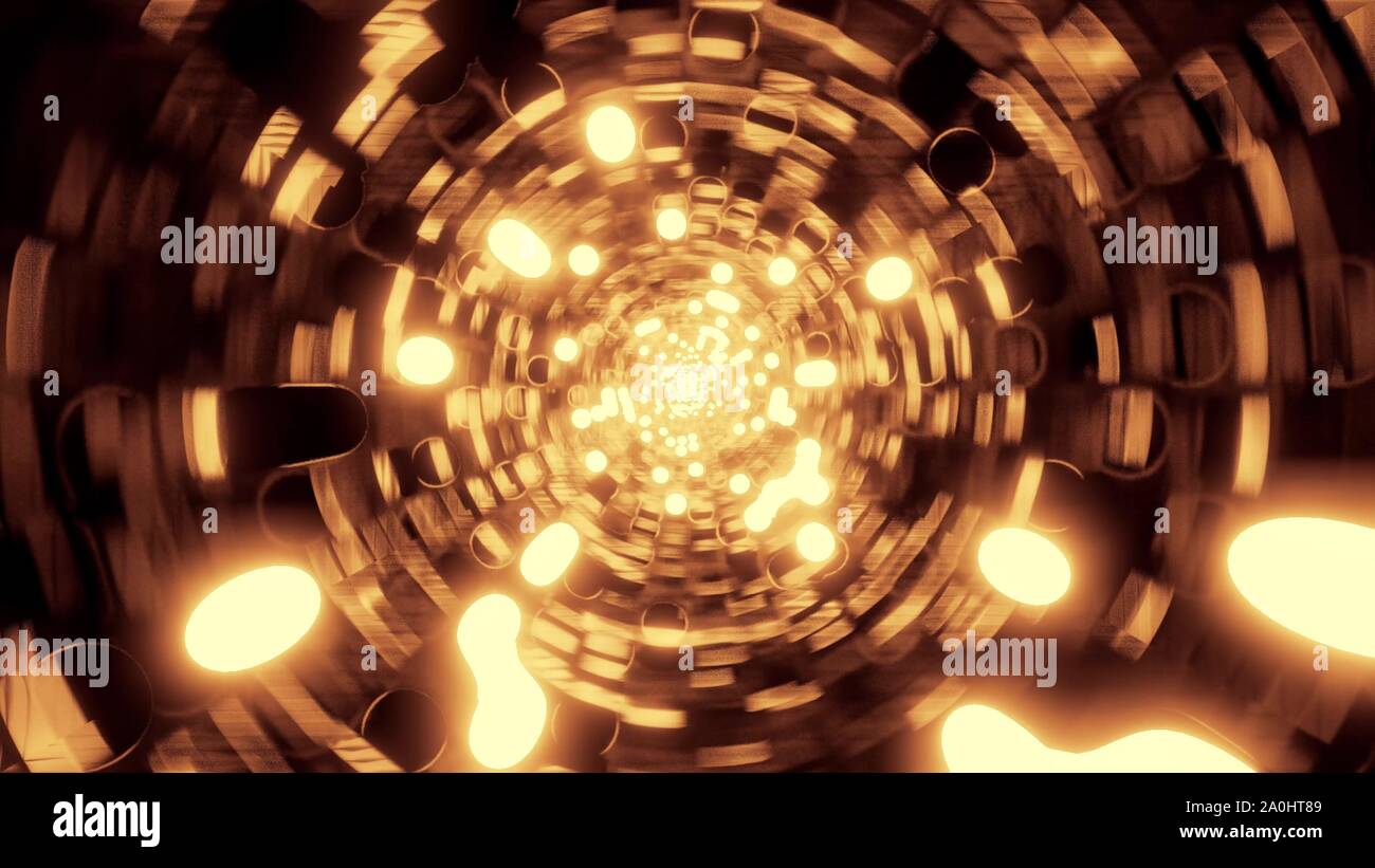 Golden Abstract Space Galaxy Design 3d Illustration Background