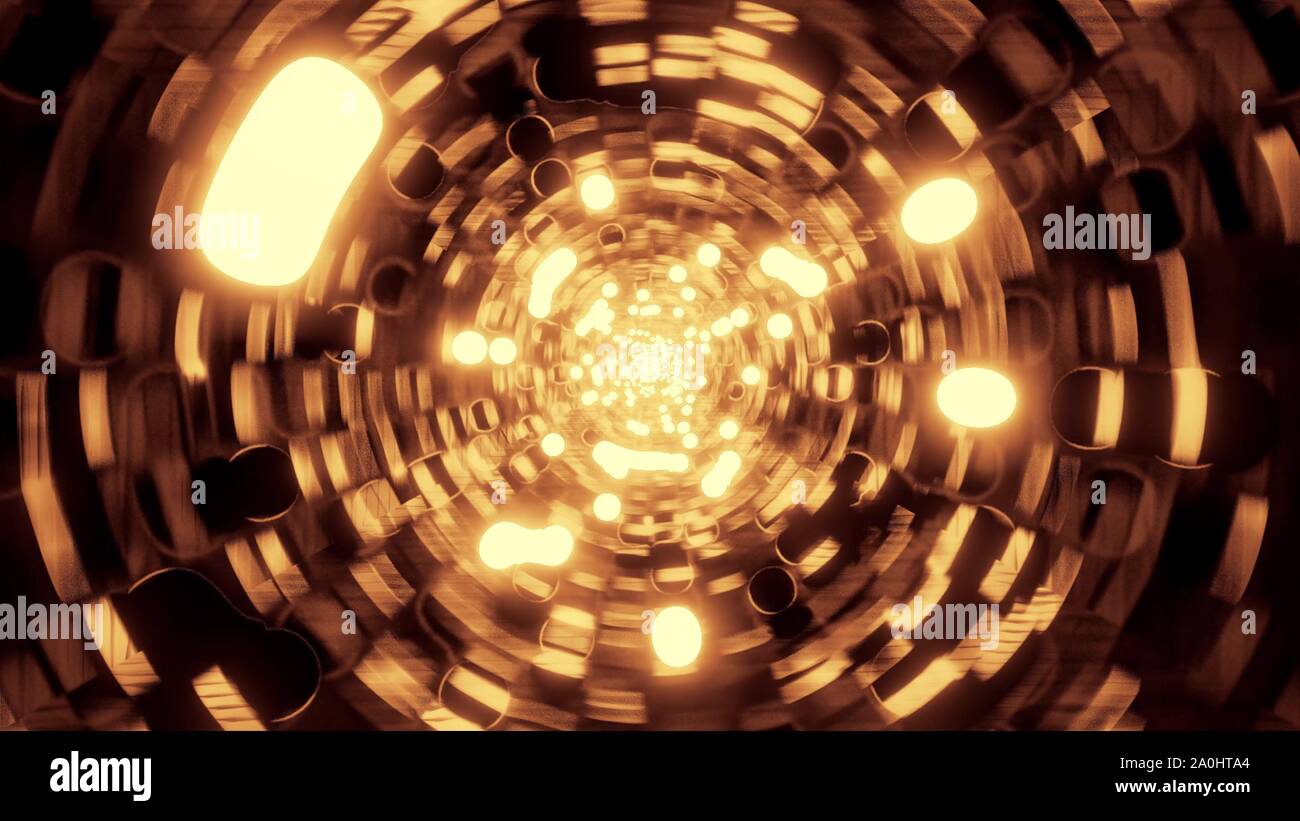 Golden Abstract Space Galaxy Design 3d Illustration