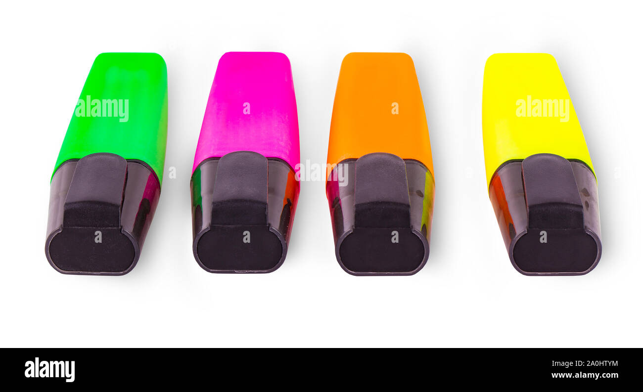 The Colored highlighters isolated on white background Stock Photo Alamy