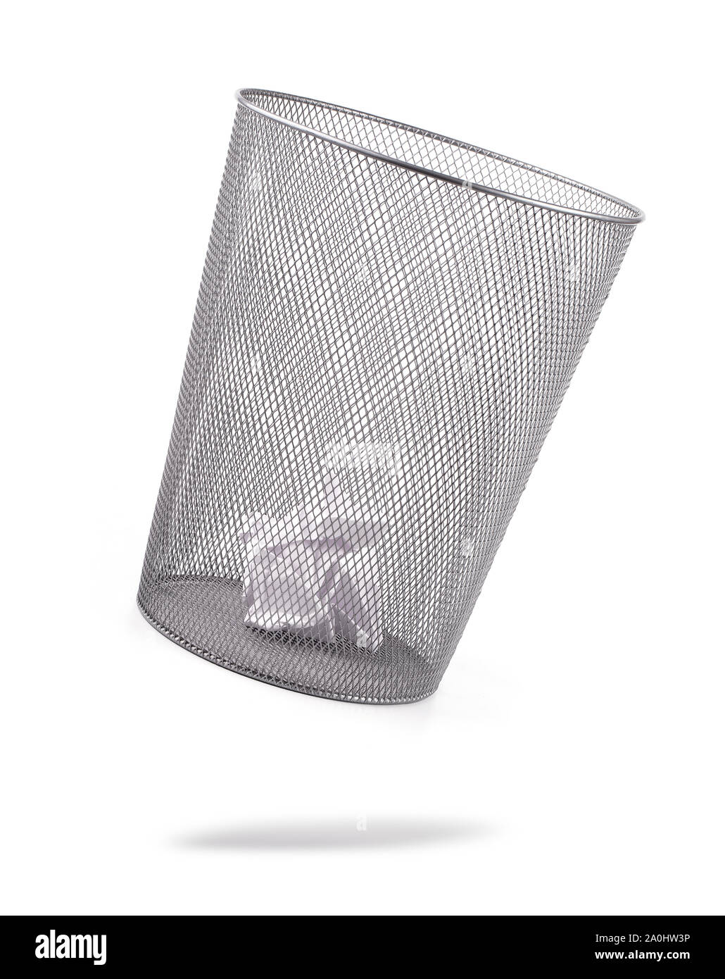 Metal trash bin from paper isolated on white Stock Photo - Alamy