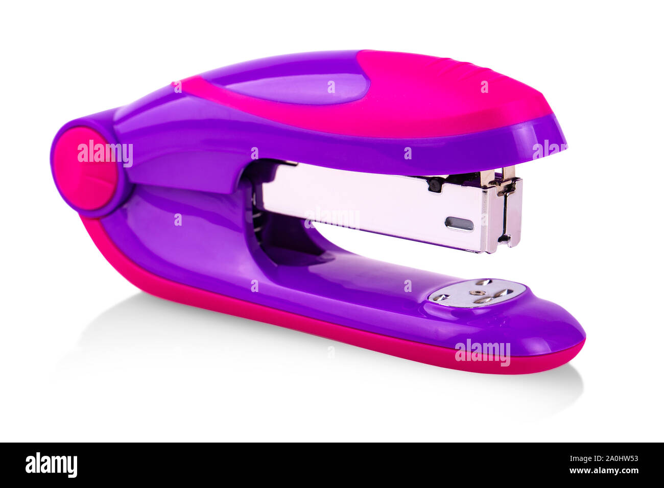 The Pink Stapler isolated on white background. Stock Photo