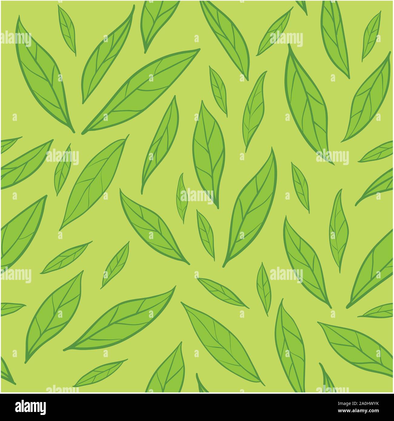 Seamless pattern with green leaves Stock Vector