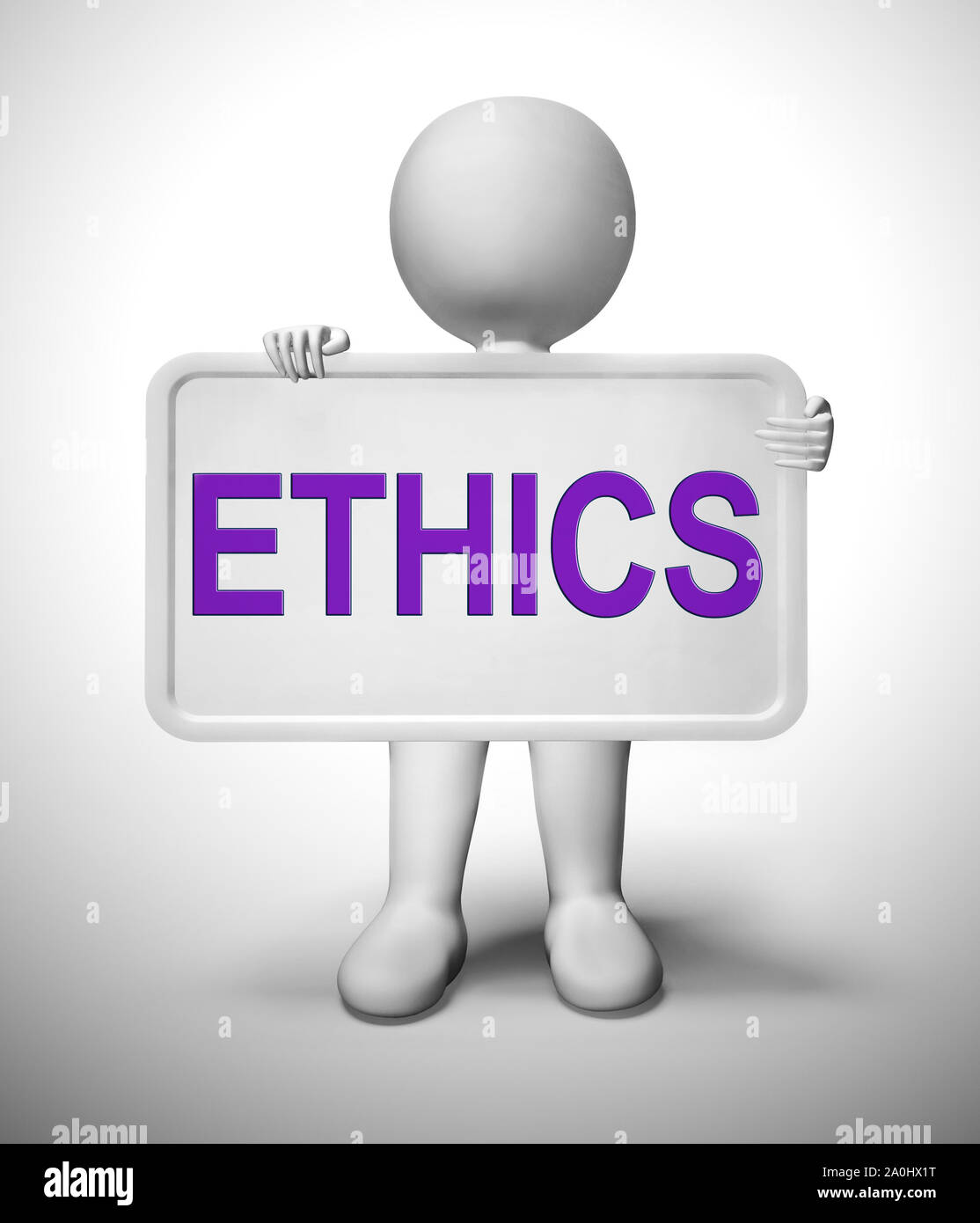 Ethics Concept icon means moral code or ethical principles. Being honest and having scruples - 3d illustration Stock Photo