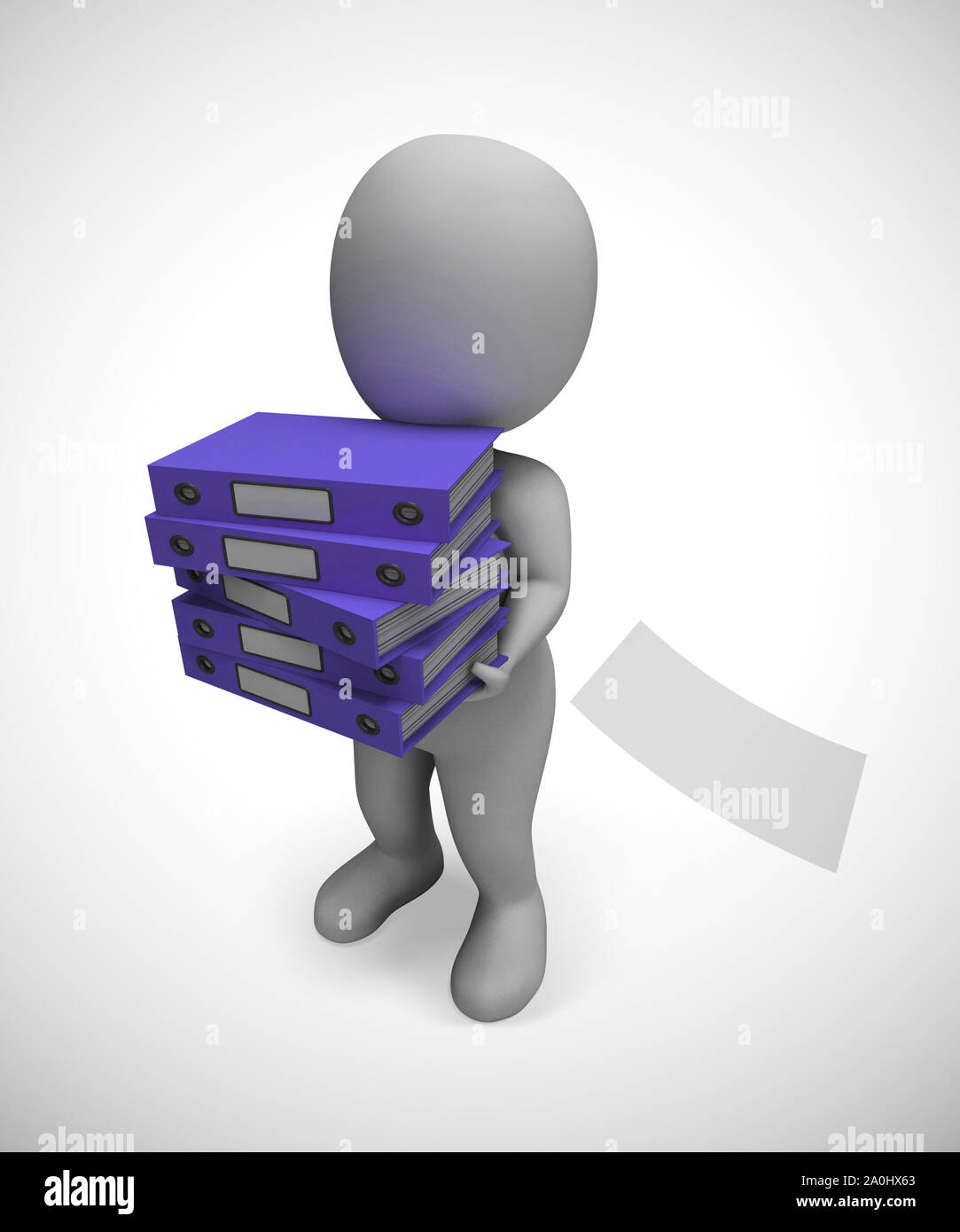 Files of folders concept icon shows data records for filing and record keeping. Information to organise and archive - 3d illustration Stock Photo