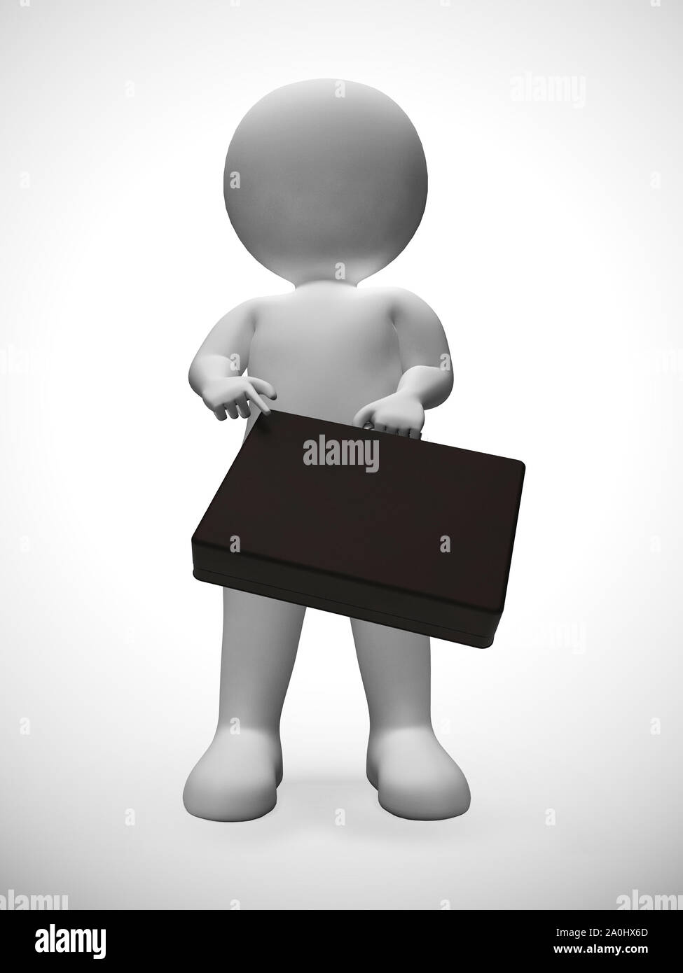 Businessman with briefcase character depicts an entrepreneur or ...