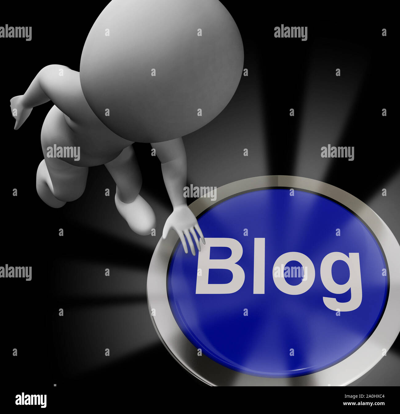 Blog or blogging website icon showing online journals and writing. Weblog journalism for information and help - 3d illustration Stock Photo