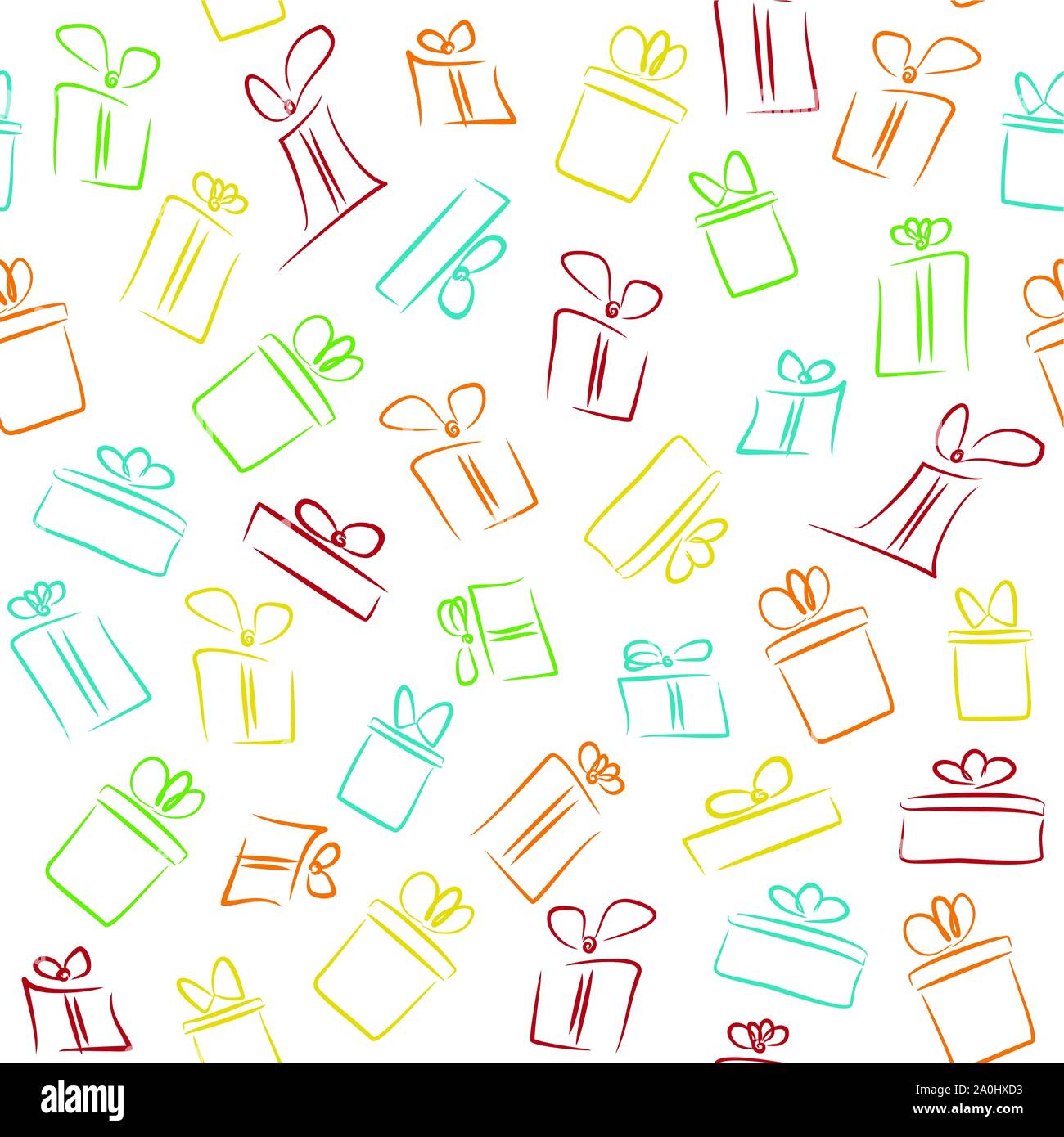 Seamless pattern with colorful funny gift boxes Stock Vector